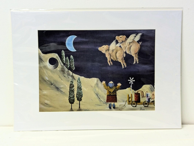 &#039;Pigs Might Fly Once In A Blue Moon&#039; - Art Print by Martina Finnegan