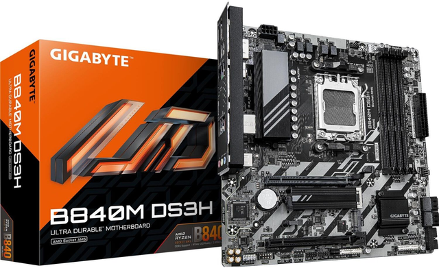 02.1.0040 – Scheda Madre Gigabyte B840M DS3H DDR5 – Micro‑ATX entry‑level essenziale per Ryzen 7000/8000/9000