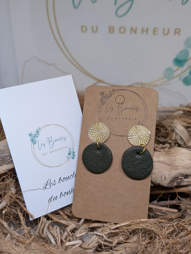 Boucles d'oreilles Anti Gaspi kaki ag205