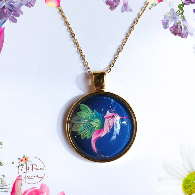 Collier illustré - Colibri exotique
