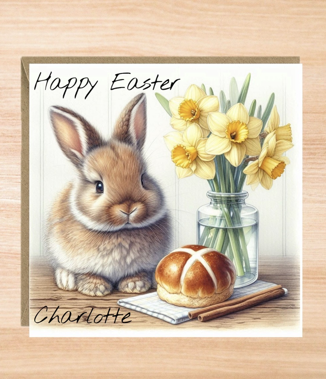 Personalised Bunny Easter Card