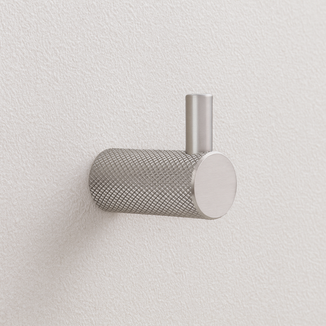 Wandhacken Single Edelstahloptik (Feinstruktur) 