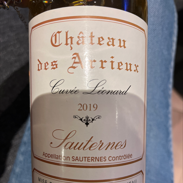 Sauternes cuvée Léonard Chateau des Arrieux 2019
