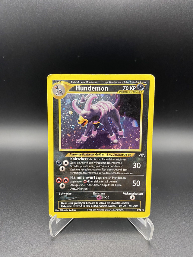 Hundemon (4/75) Neo Entdeckung - Light Played - DE - Holo Rare