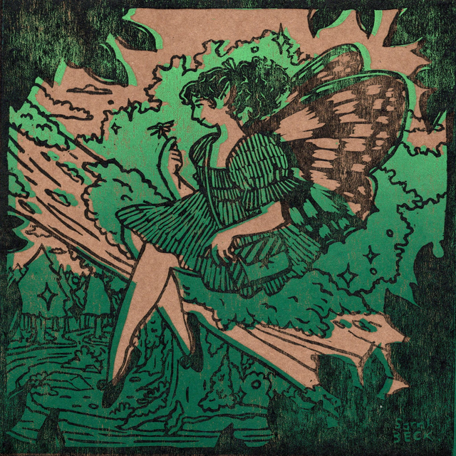 April Fairy Linoprint