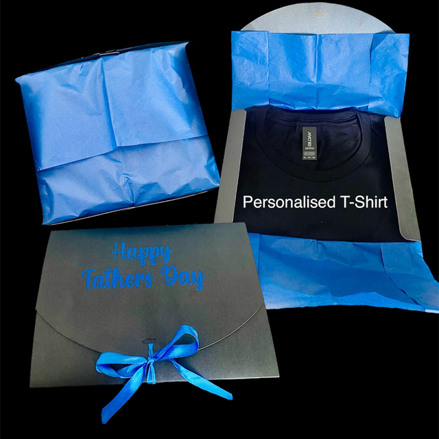 Gift Box - Black with Decal, Ribbon & Tissue Paper