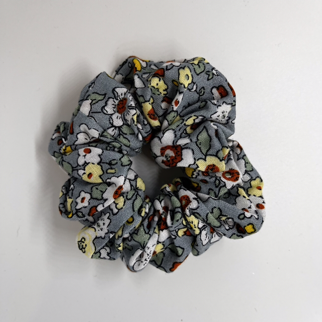 Duck Egg Blue Floral scrunchie 