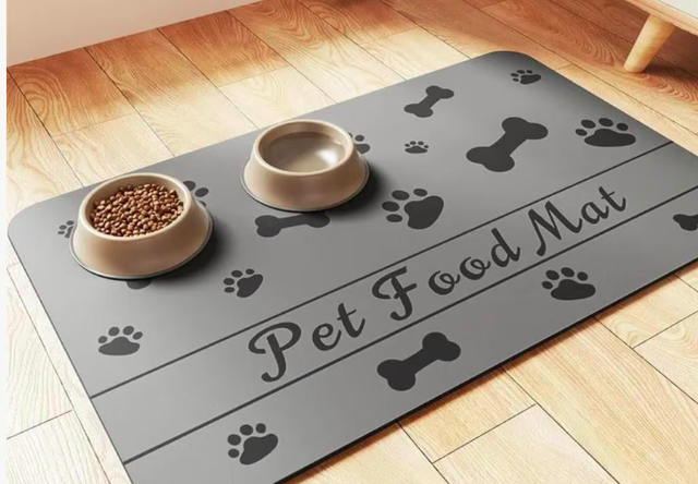 Voermat / placemat voor honden waterbestendig (60x40cm) kleur grijs