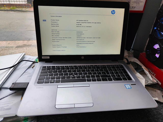 Notebook/Laptop HP Elitebook 850 G3 Intel core i5 2,30GHZ 8GB RAMM, 256GB Speichern Gebraucht