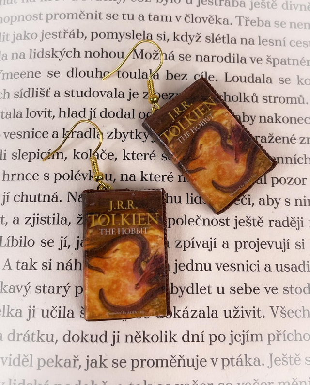 Náušnice mini knížky Pán prstenů