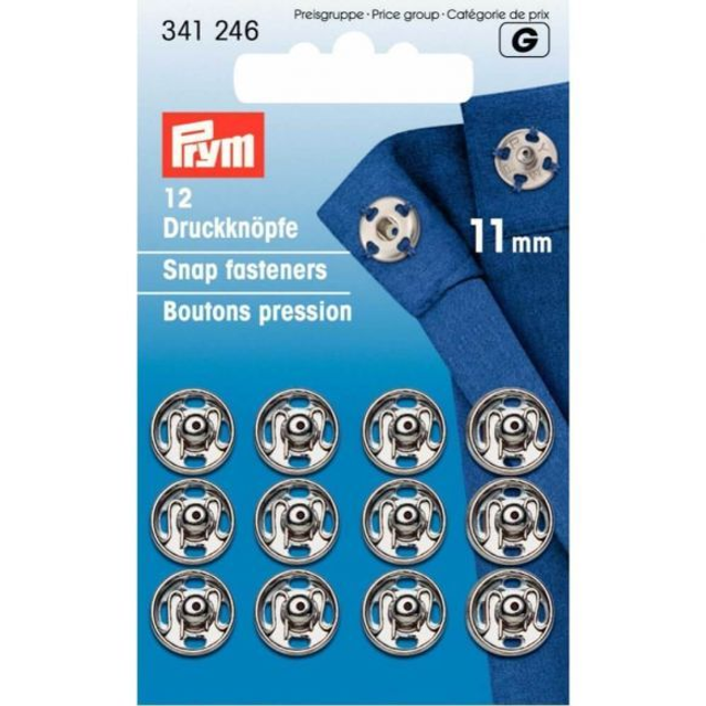 Prym Aannaaidrukknoop messing 11mm zilver  (341246)