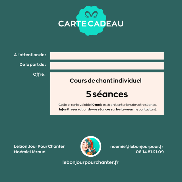 ENFANTS | Cours de chant - 5 séances