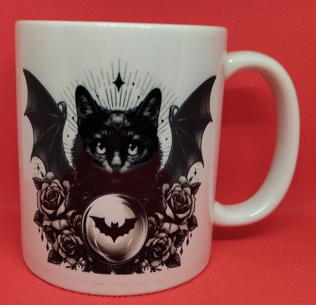Custom Printed BatCat Mug.