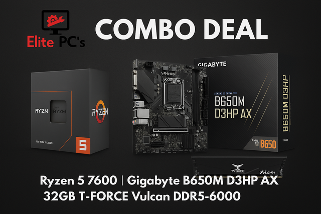 Combo Deal - Ryzen 5 7600, Gigabyte B650M D3HP AX, 32GB T-Force Vulcan DDR5-6000