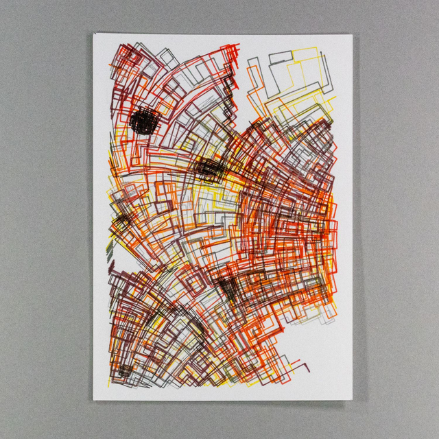 Electronica postcard (original pen plot)