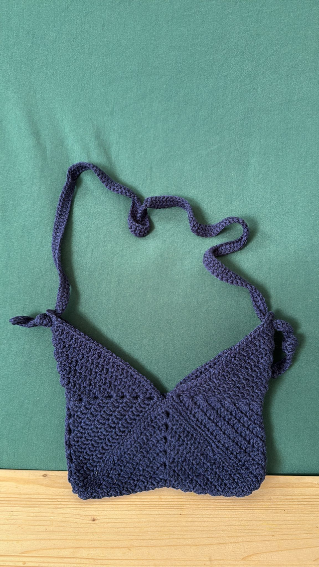 Dark Blue Large Shoulder Bag