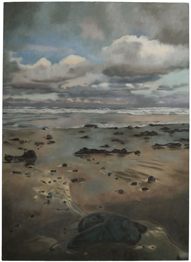 Original Oil Painting - Beach at Sunset, Northumberland