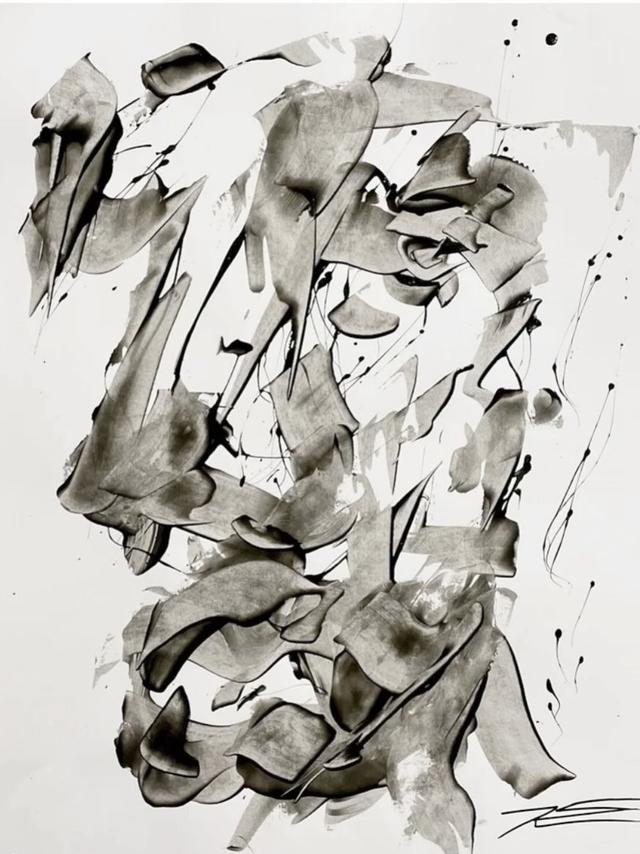 Oeuvre sur papier - Face 1 - 50x65cm