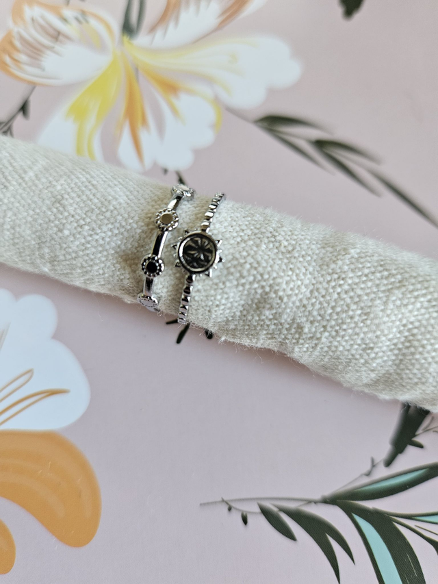 BAGUE ARGENTE REGLABLE ACIER INOXYDABLE MODELE 8