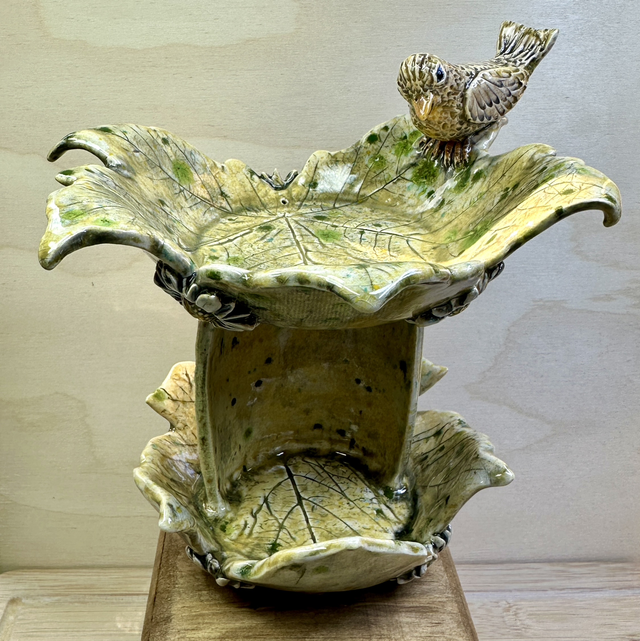 Table top Sycamore leaves tea light/incense burner