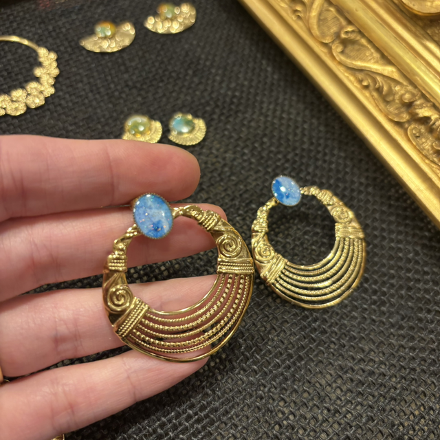 Boucles d’oreilles Antique bleu