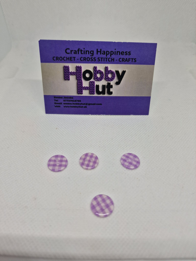 Gingham Buttons - Light Purple