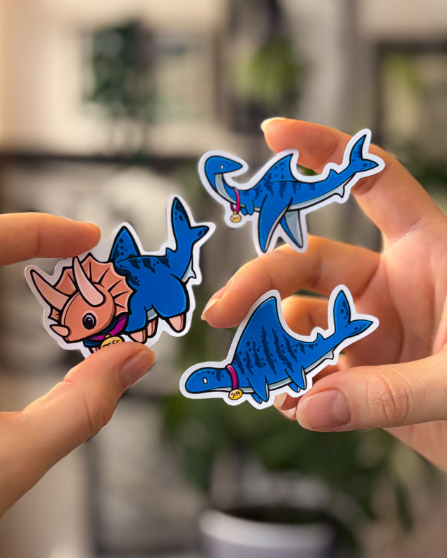 Jeffozaury - zestaw 3 naklejek