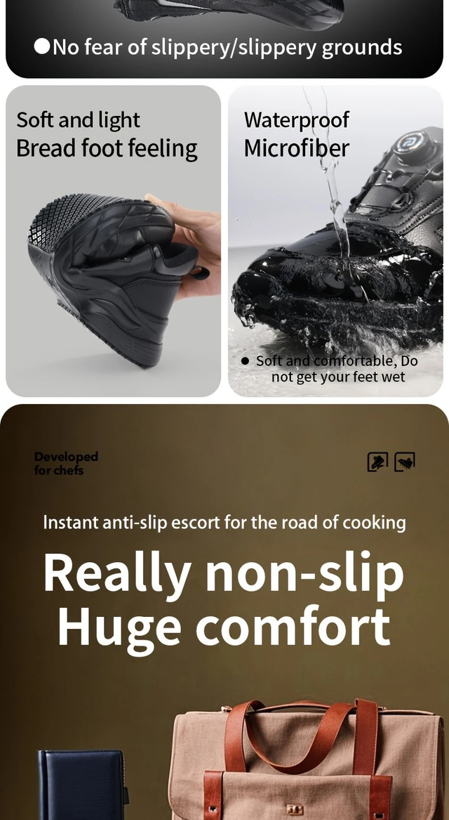  Men's GUYISA Black Low-Top Waterproof, Non-Slip Shoes