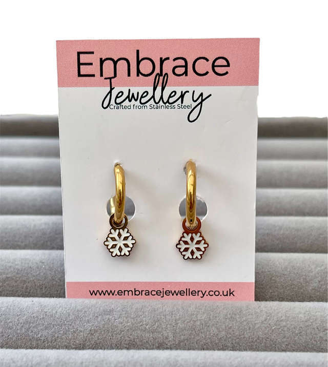 Gold Snowflake Huggies