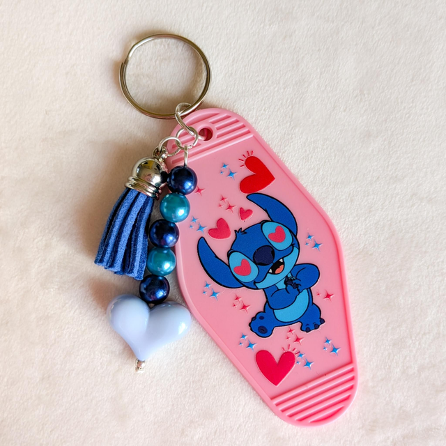 'Stitch Love's Keyring - Pink