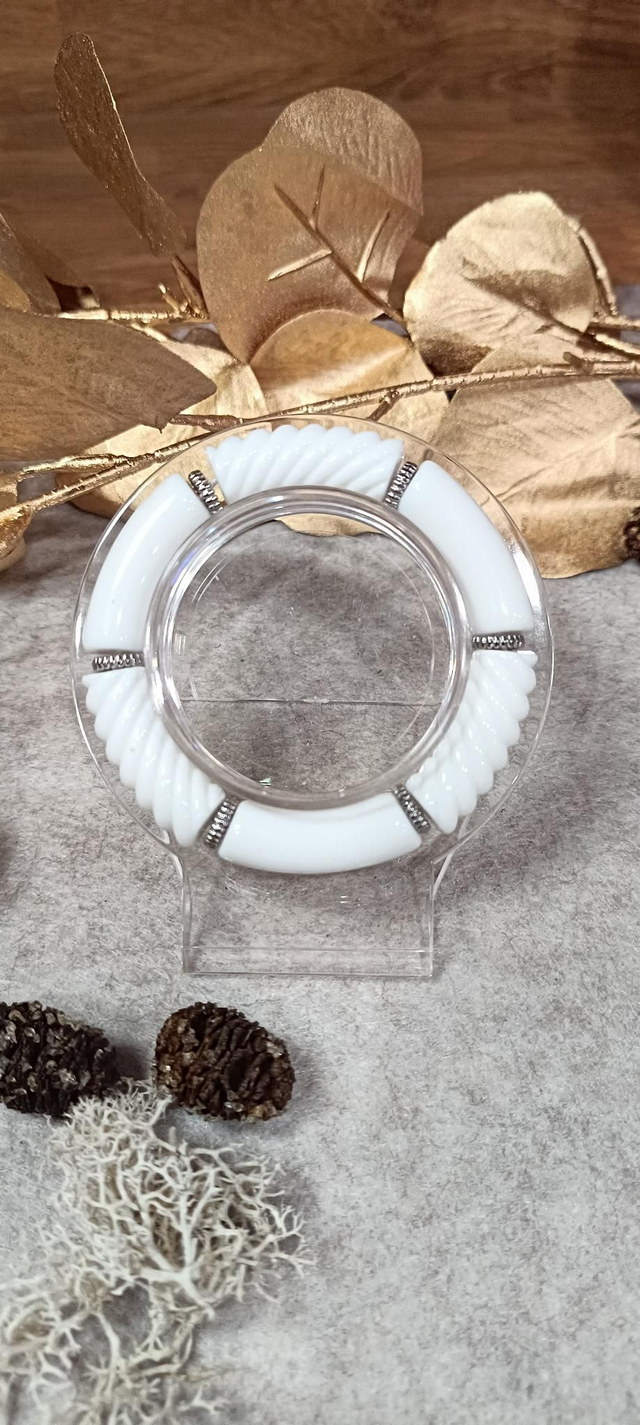 Bracelet perles Blanches Argentées 