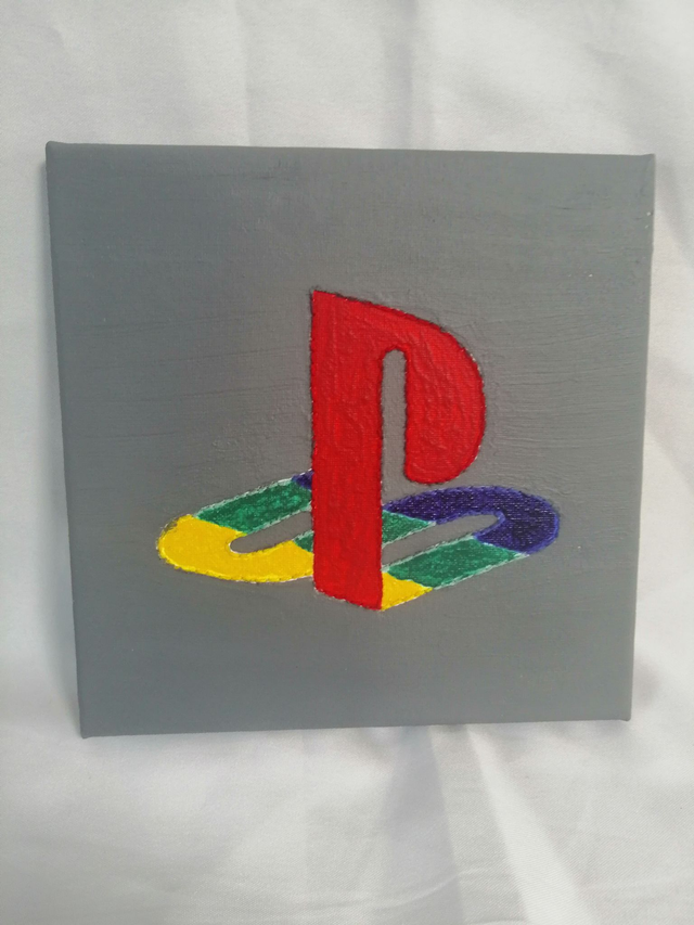 Toile brodée logo Playstation