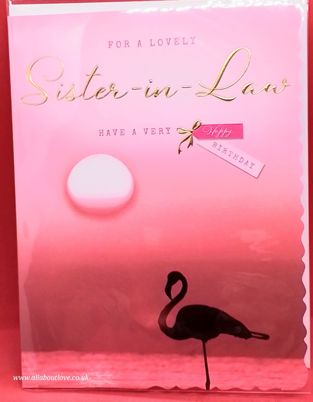 Sister in Law Birthday Card Modern Plain Design 