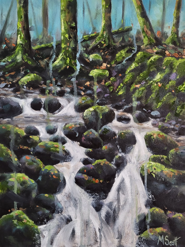 Woodland Waterfall - original