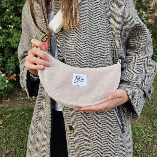 Sac demi-lune beige