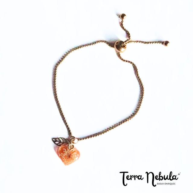 Bracelet chaîne Coeur d'automne (orange) 🍁 | BR25