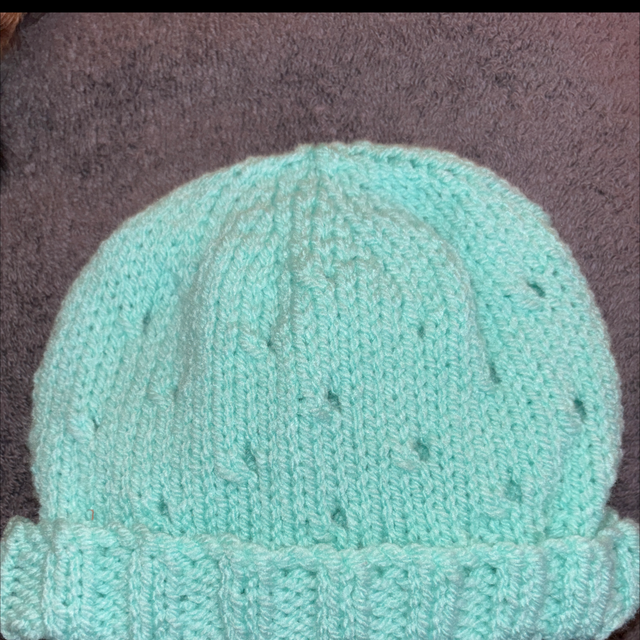Mint baby hat 