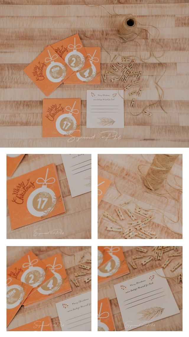 Adventskalender, 24 Karten, selbst beschreibbar