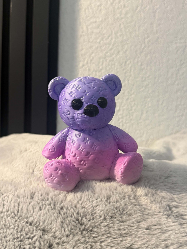 Nounours décoratif motif monogramme