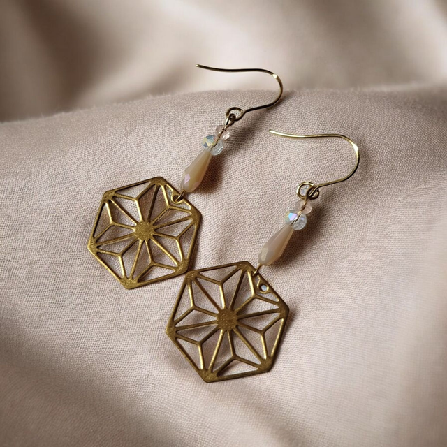 Boucles d&#039;oreilles beige