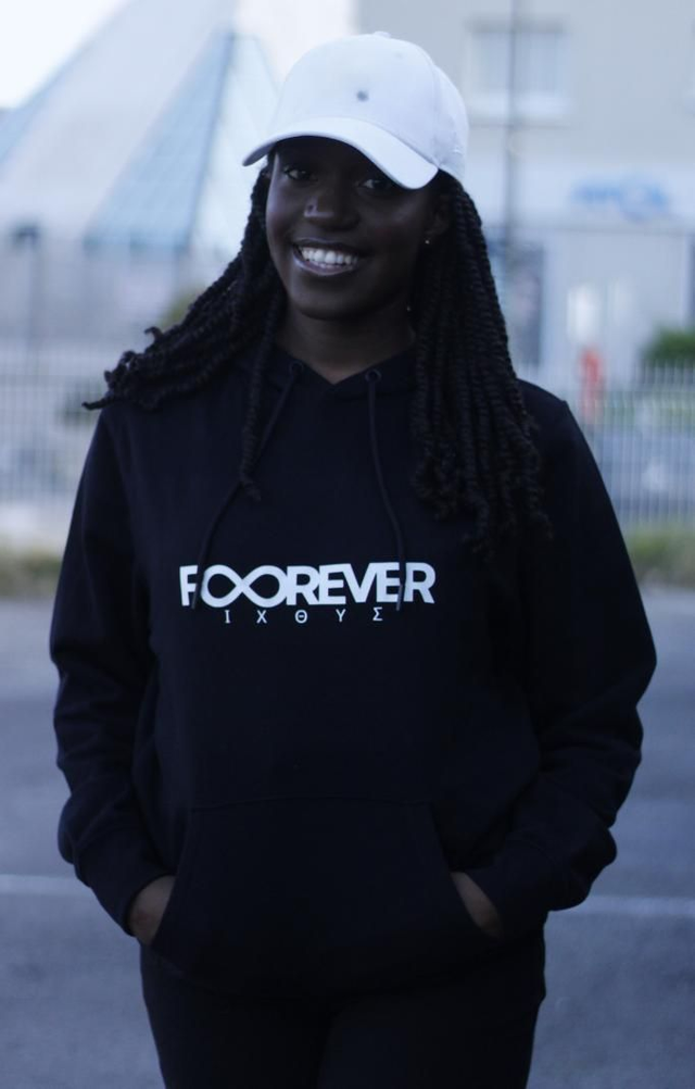 Sweat Noir|Capuche|Big Crown