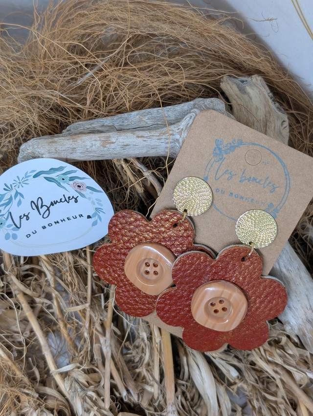 Boucles d&#039;oreilles Coquette orange doré co018