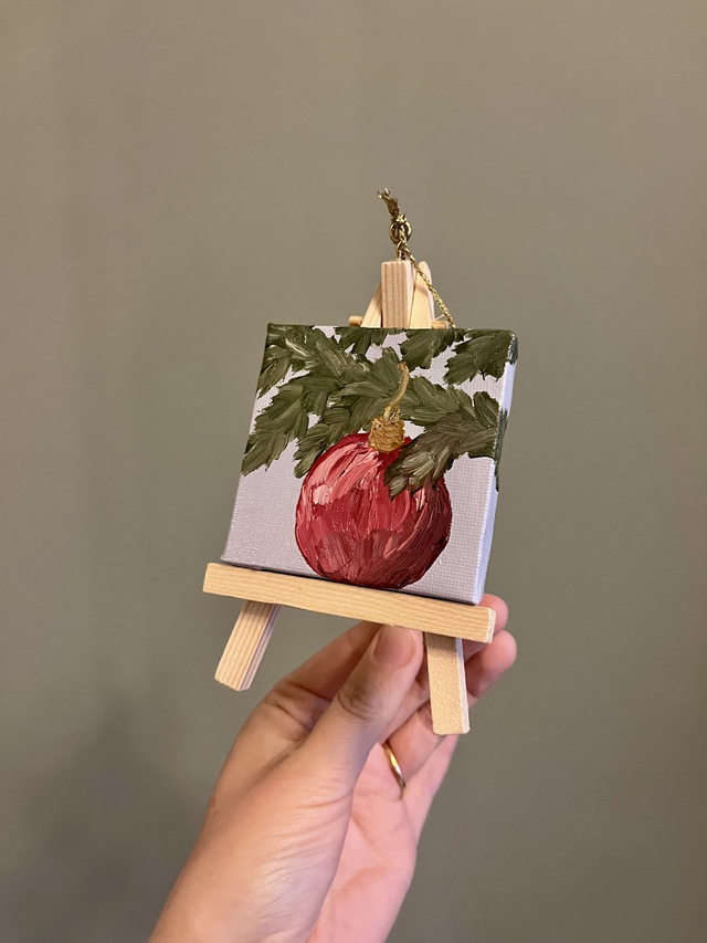 KUNSTBAL / ARTNAMENT - Bauble on branch - Hand-painted canvasses for your Christmas tree