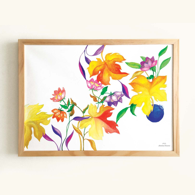 Affiche &quot;Baie et feuilles d&#039;automne&quot;