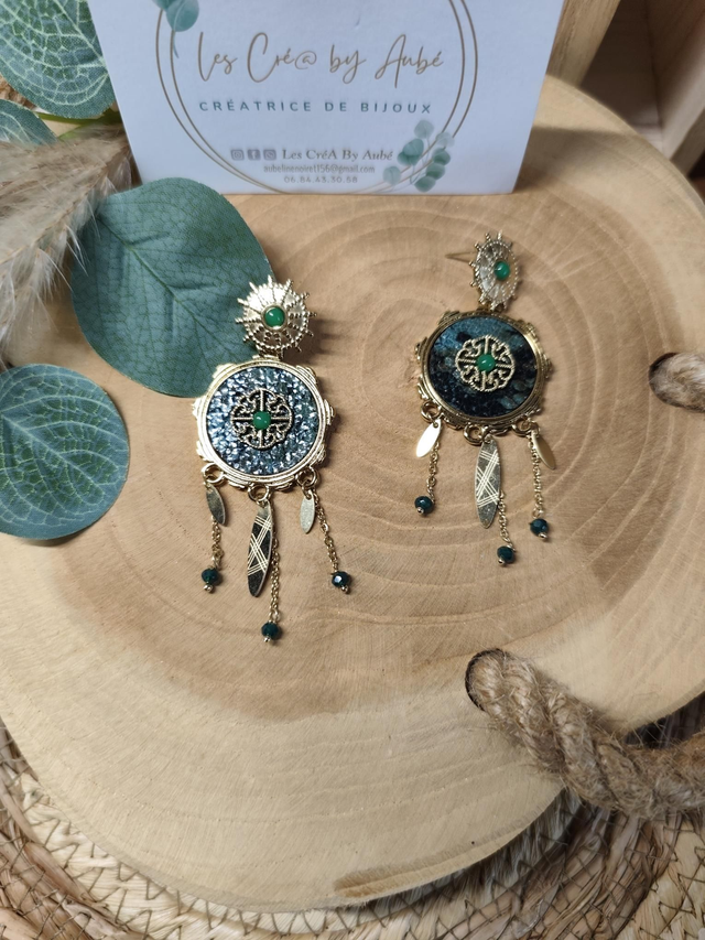 BO CHIC "ESMERALDA" VERT/ GOLD ACIER INOXY 0001258