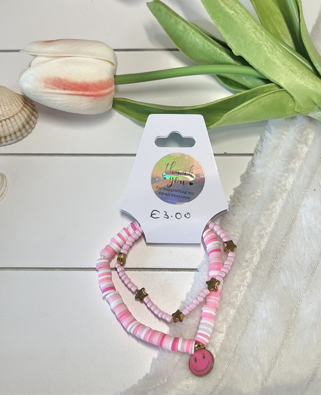 Pink Smiley Face Set