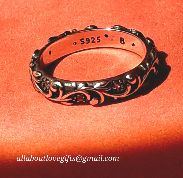 Ring Beautiful Sterling Silver 925, Stunning Design and Detail Band Ring.