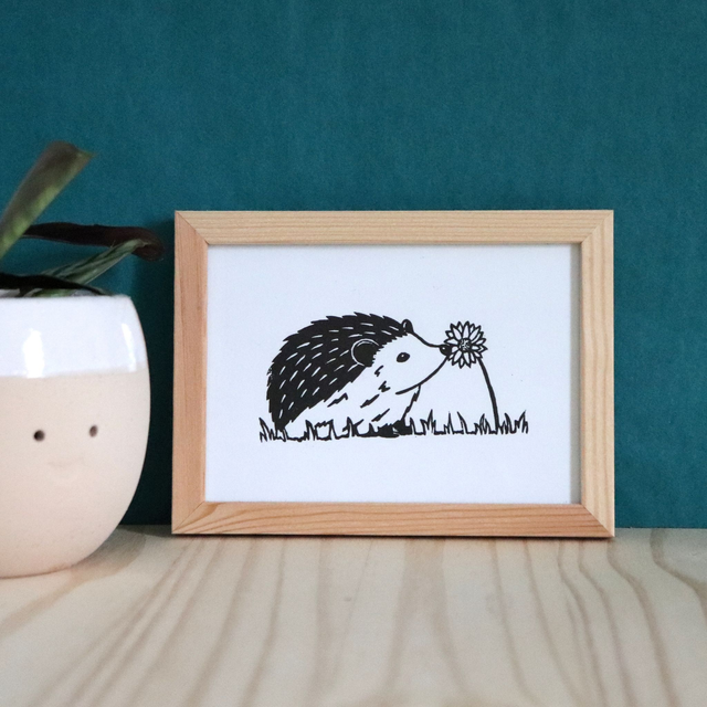 Linogravure A6 Hérisson