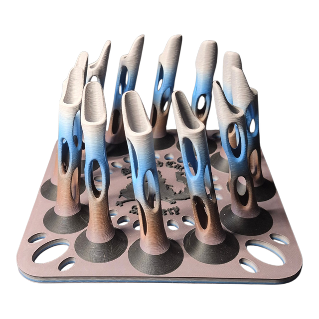 12 Arrow Fletching Stand/ Ground Quiver - (Grey to Blue and Black) 