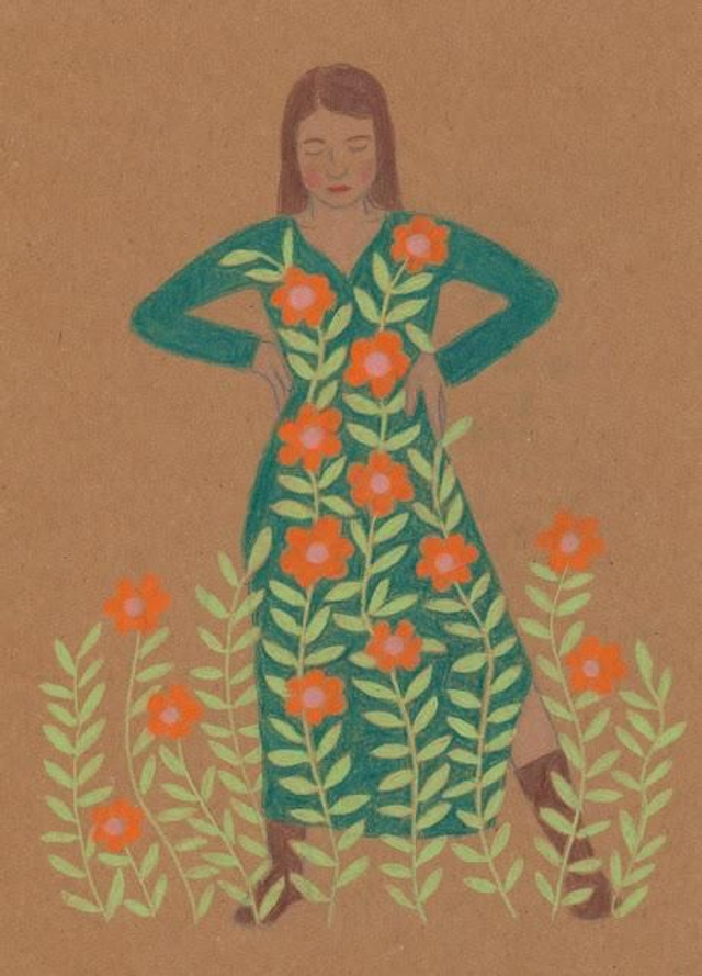 Originele tekening "Bloei"